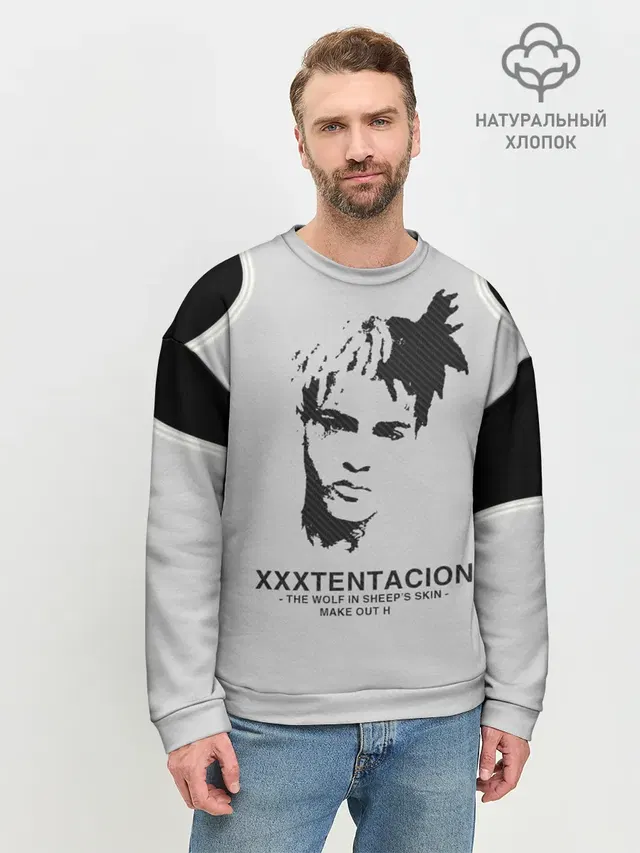 Мужской свитшот базовый с принтом «XXXtentacion»