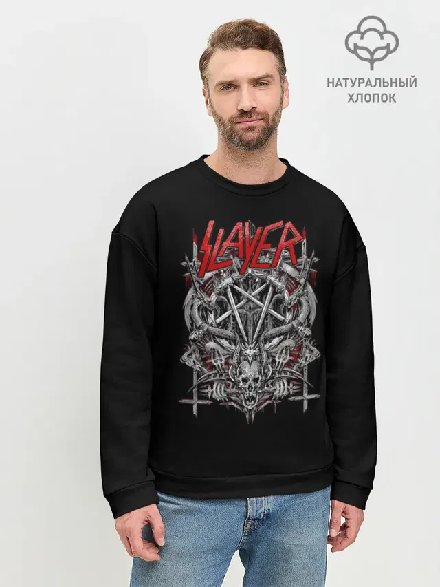 Мужской свитшот базовый с принтом «Slayer»