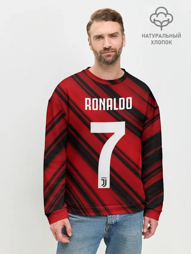 Мужской свитшот базовый с принтом «Ювентус — RONALDO JUVE SPORT»