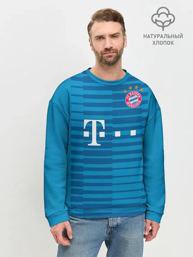 Мужской свитшот базовый с принтом «Bayern Munchen — Neuer home 18-19»
