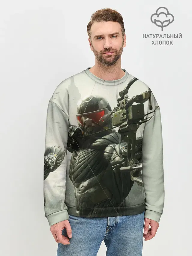 Мужской свитшот базовый с принтом «Crysis»