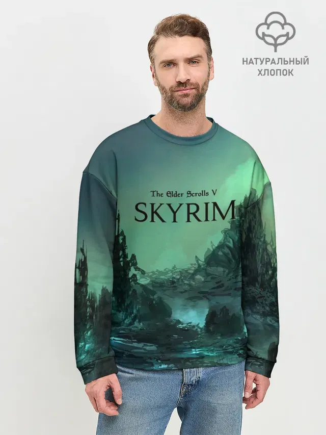 Мужской свитшот базовый с принтом «The Elder Scrolls — SKYRIM»