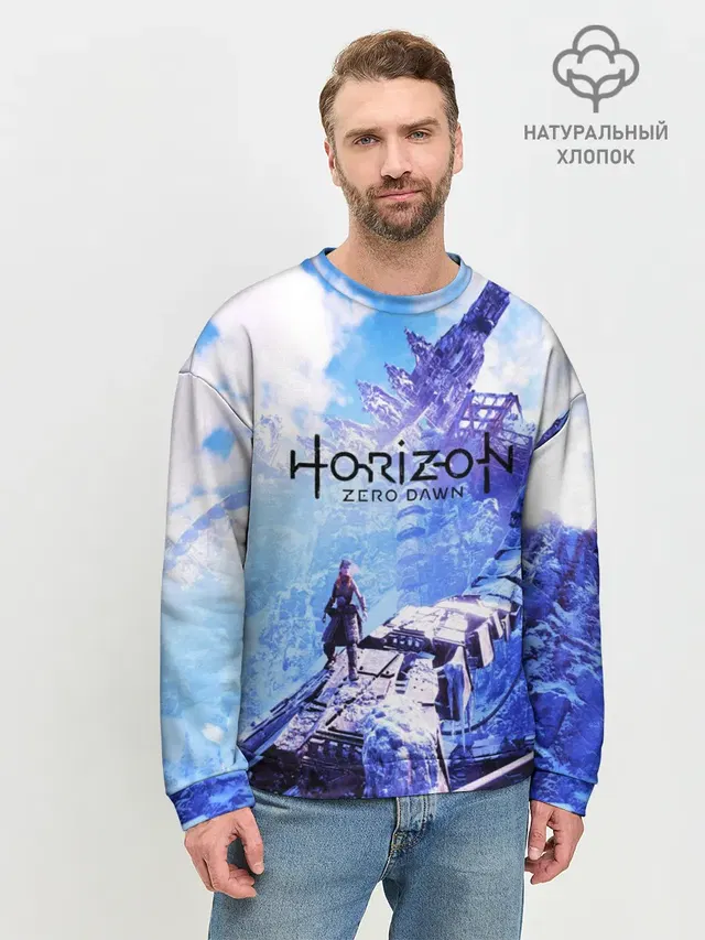 Мужской свитшот базовый с принтом «Horizon Zero Dawn»