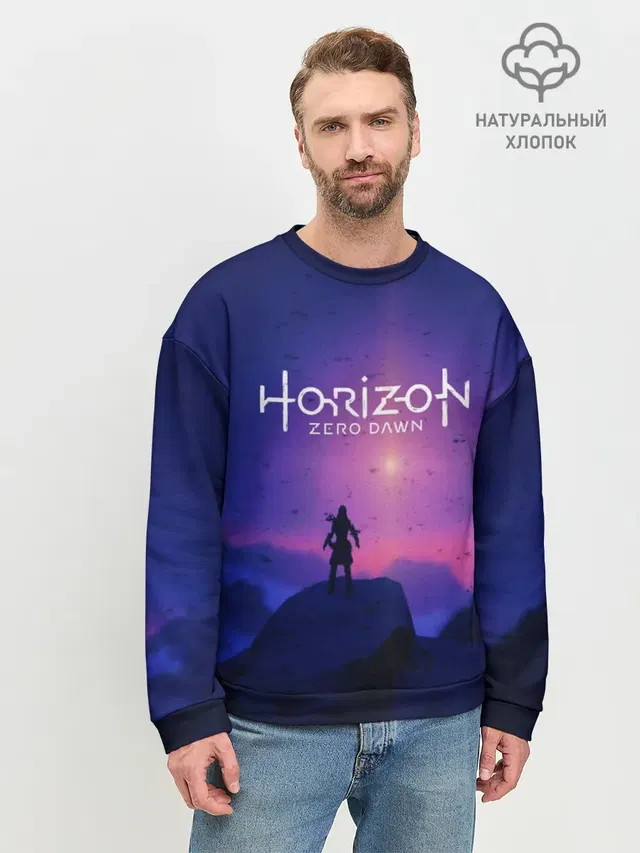 Мужской свитшот базовый с принтом «Horizon Zero Dawn»