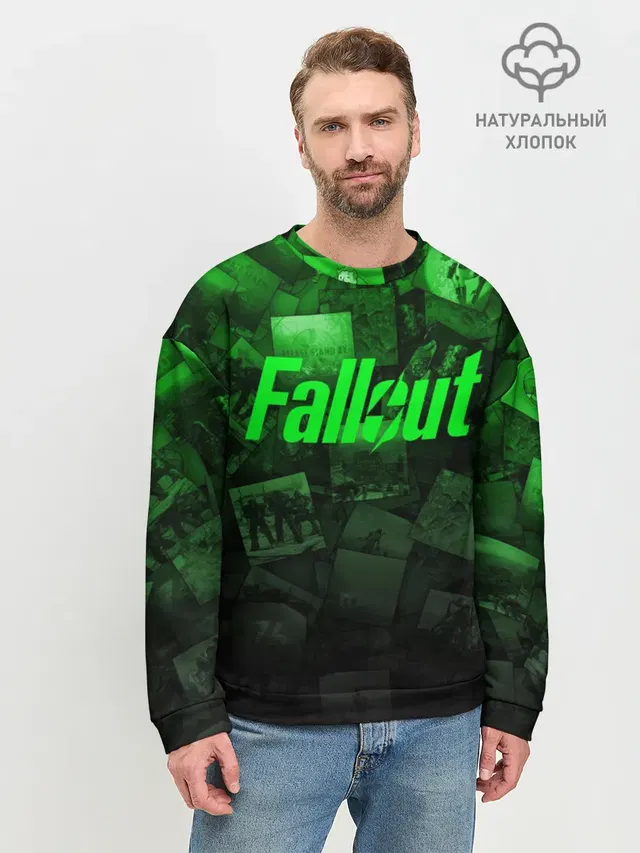 Мужской свитшот базовый с принтом «Vault Boy»