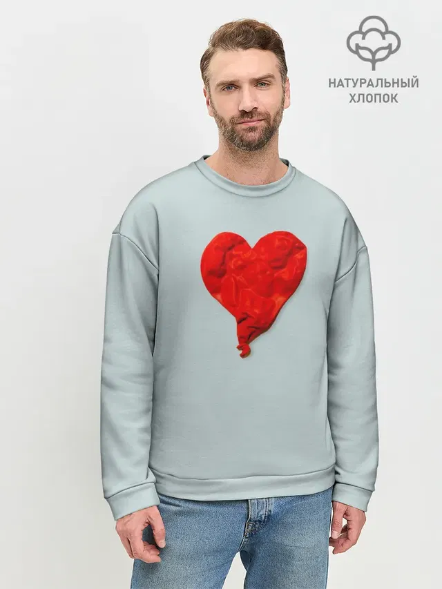 Мужской свитшот базовый с принтом «Kanye West — Kanye West Heartbreak»