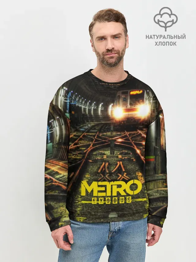 Мужской свитшот базовый с принтом «Metro Exodus»