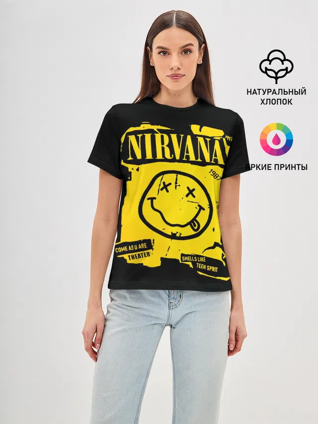 Женская базовая футболка с принтом «Nirvana 1987»