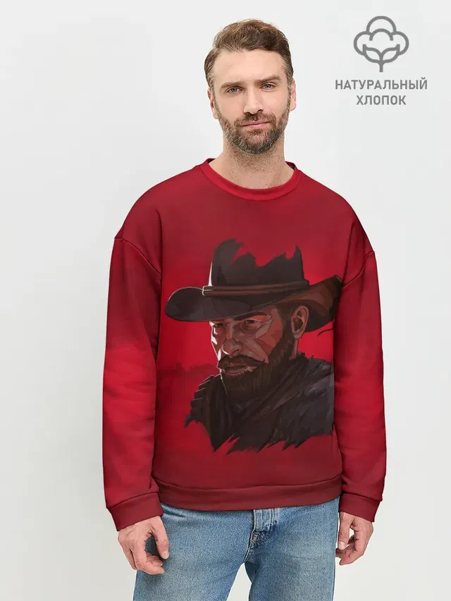 Мужской свитшот базовый с принтом «Arthur Morgan»