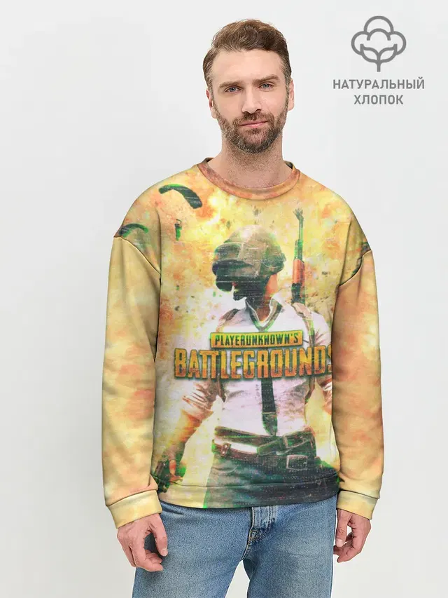Мужской свитшот базовый с принтом «ПАБГ — Playerunknowns battlegrounds»