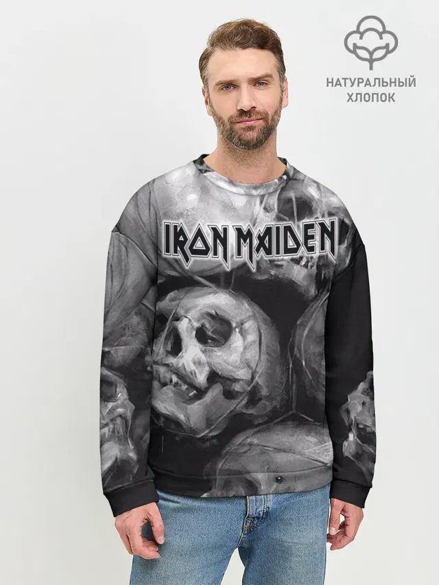 Мужской свитшот базовый с принтом «Iron Maiden»