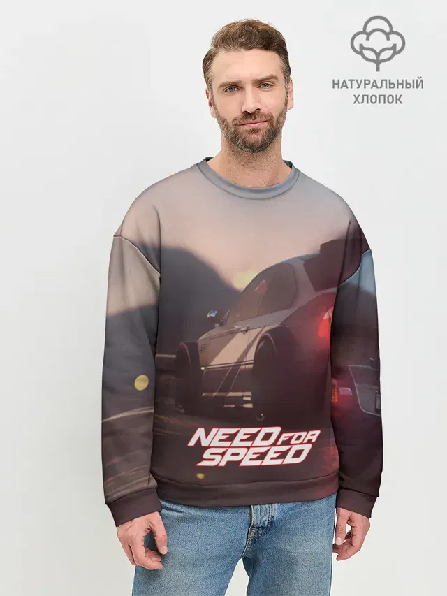 Мужской свитшот базовый с принтом «NFS»