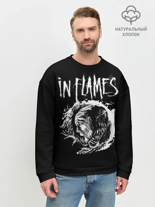 Мужской свитшот базовый с принтом «In Flames»