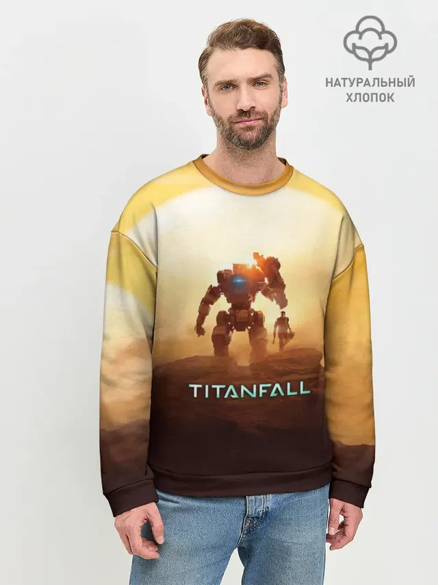 Мужской свитшот базовый с принтом «Titanfall»