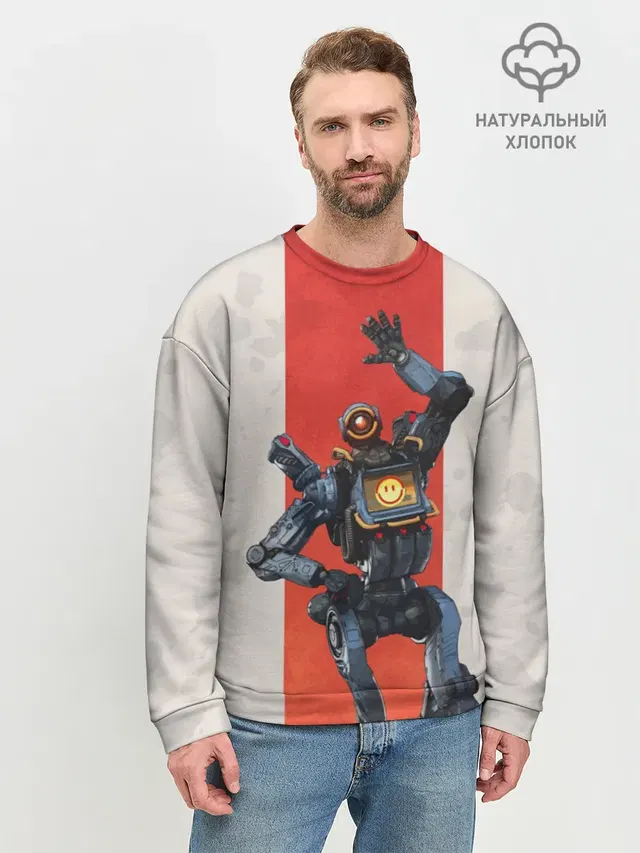 Мужской свитшот базовый с принтом «Apex Legends — APEX LEGENDS - Pathfinder»