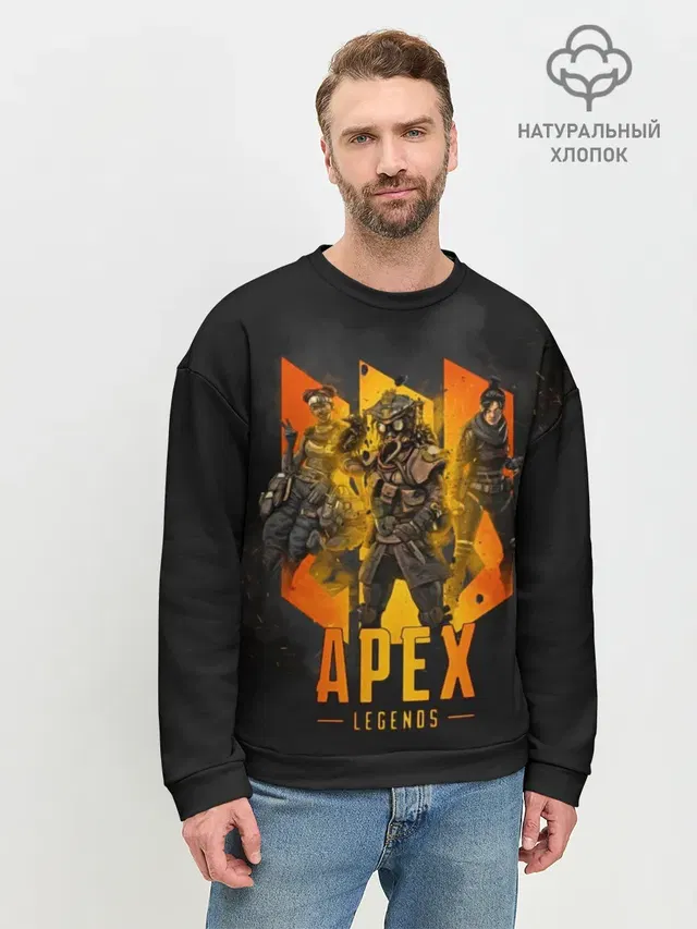 Мужской свитшот базовый с принтом «Королевская битва — Apex legends»