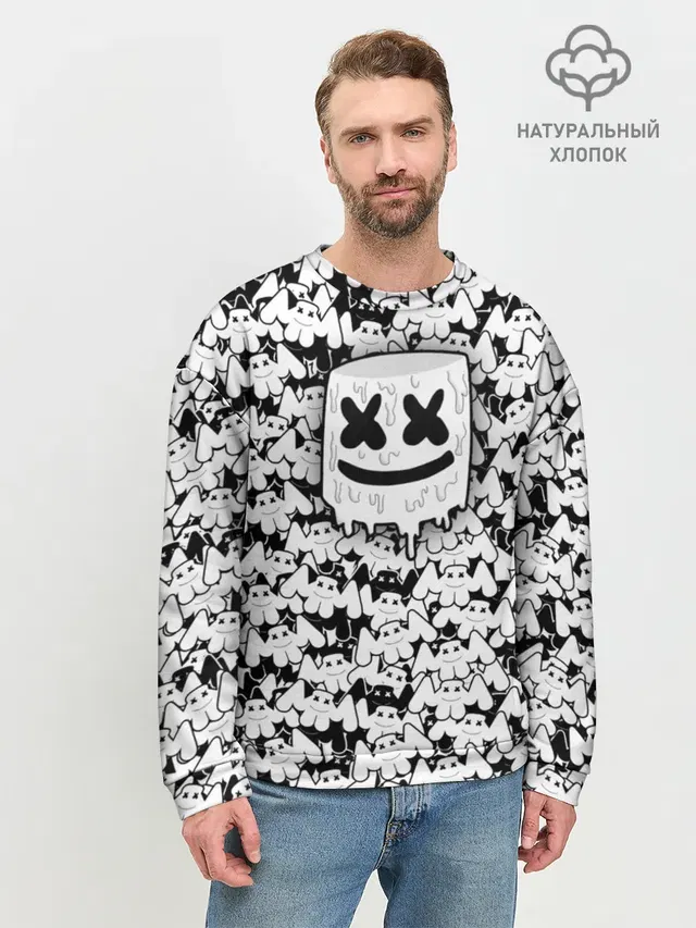 Мужской свитшот базовый с принтом «Marshmello»