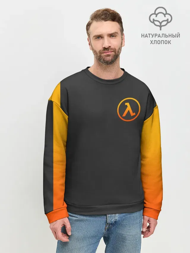 Мужской свитшот базовый с принтом «Half-Life»