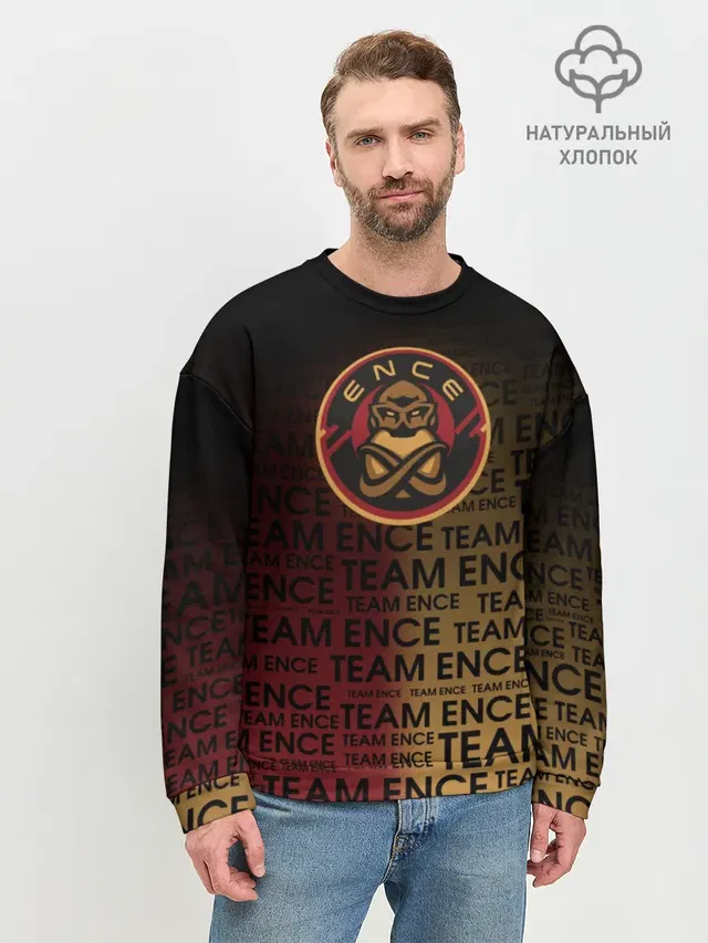 Мужской свитшот базовый с принтом «Counter-Strike — TEAM ENCE»