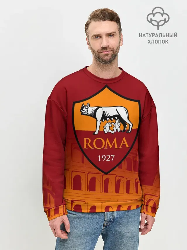 Мужской свитшот базовый с принтом «Roma»