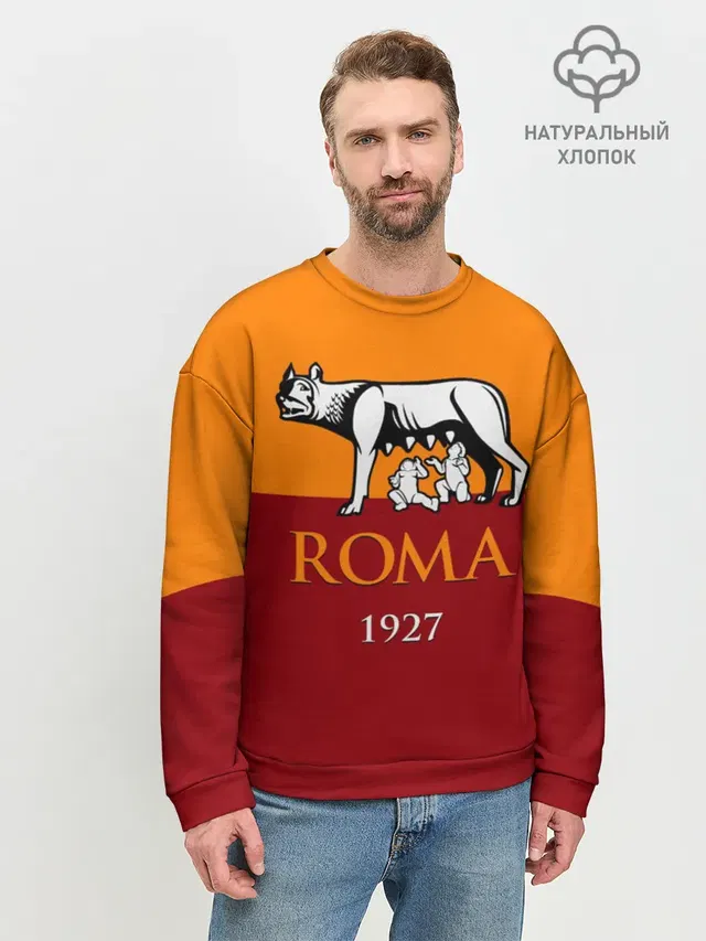 Мужской свитшот базовый с принтом «Roma»