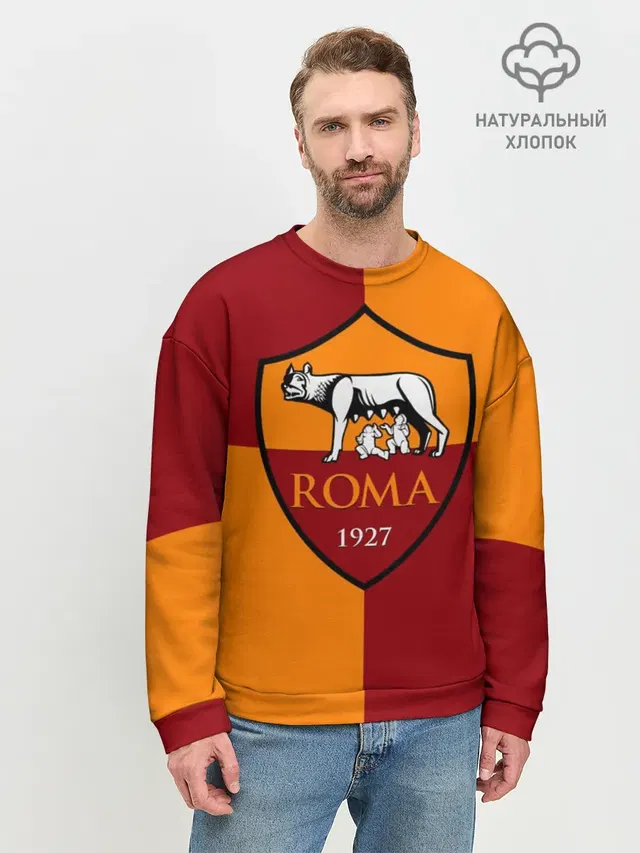 Мужской свитшот базовый с принтом «Roma»