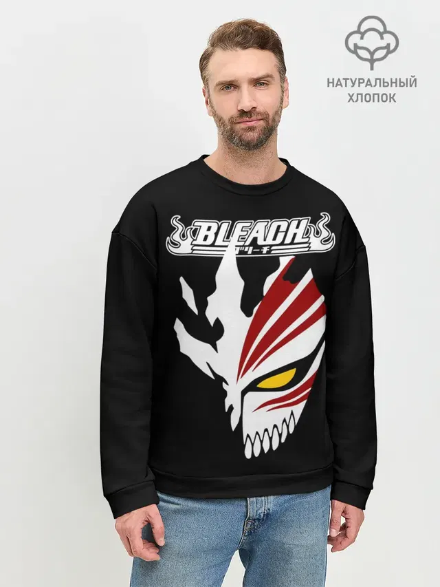 Мужской свитшот базовый с принтом «BLEACH vector art»