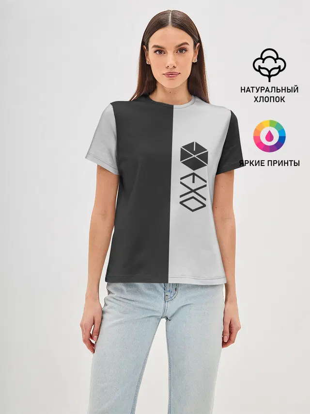 Женская базовая футболка с принтом «Exo»