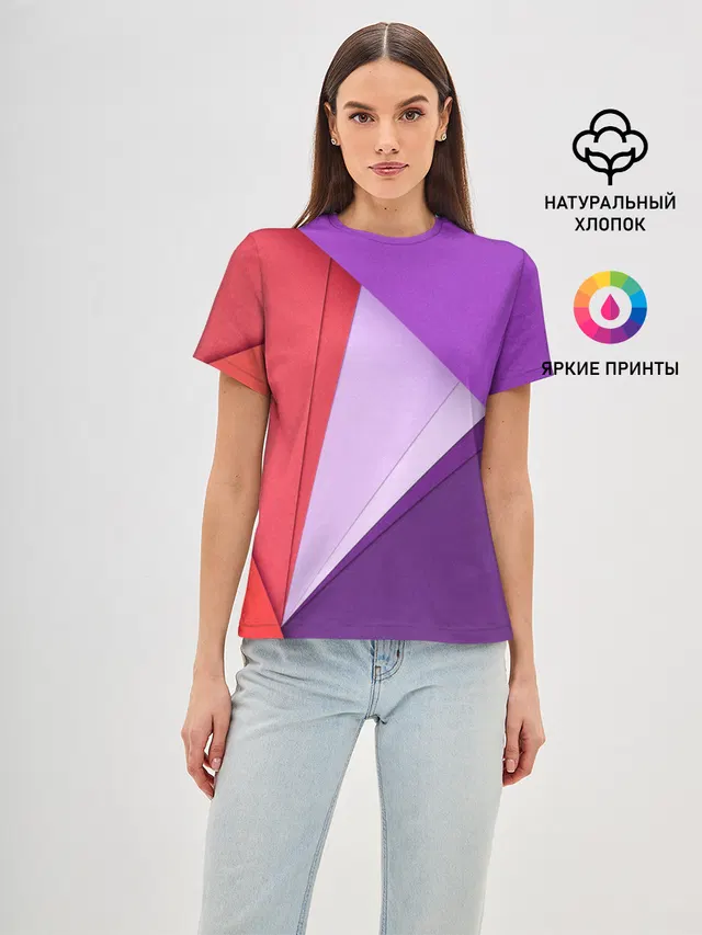 Женская базовая футболка с принтом «Абстракция — ORIGAMI»