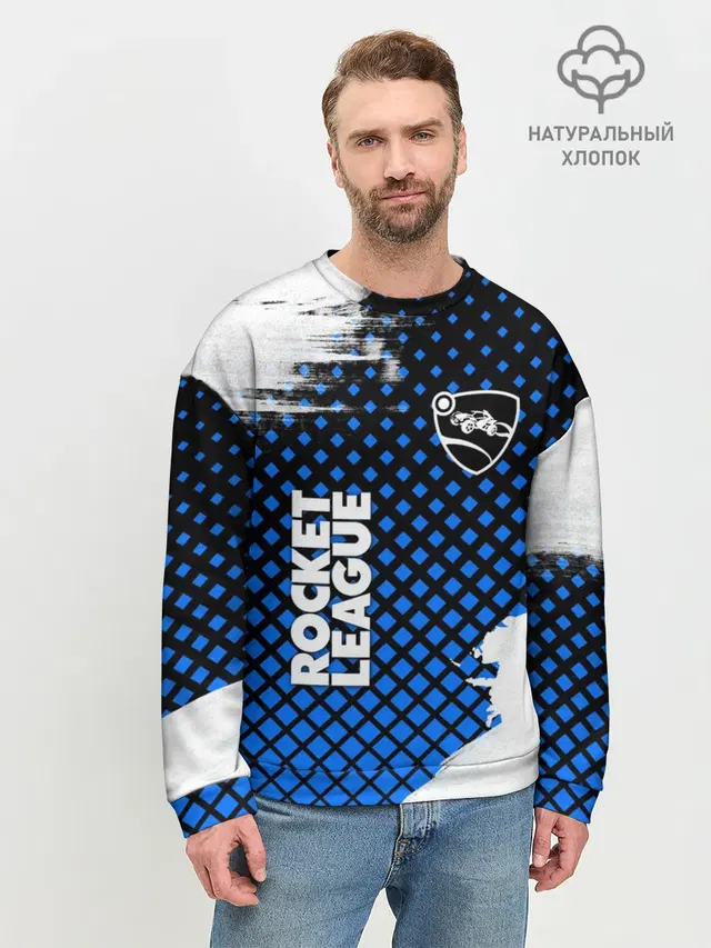 Мужской свитшот базовый с принтом «Rocket League»