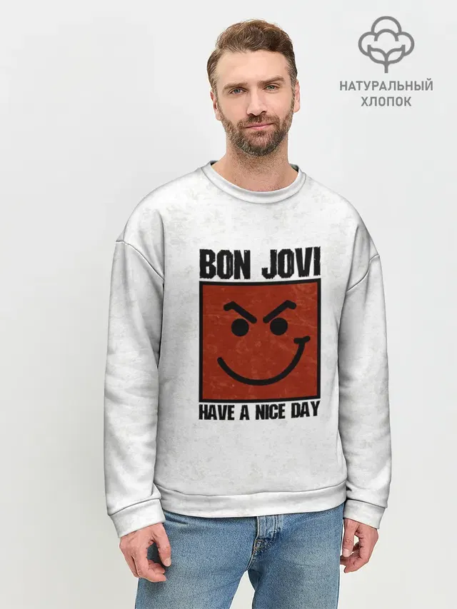 Мужской свитшот базовый с принтом «Have a nice day»