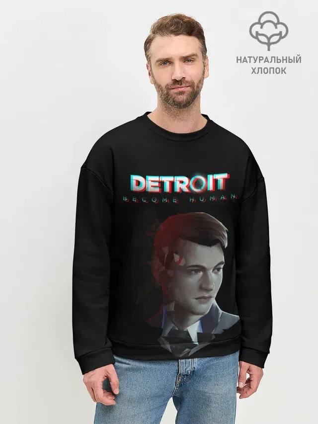 Мужской свитшот базовый с принтом «Detroit Become Human»