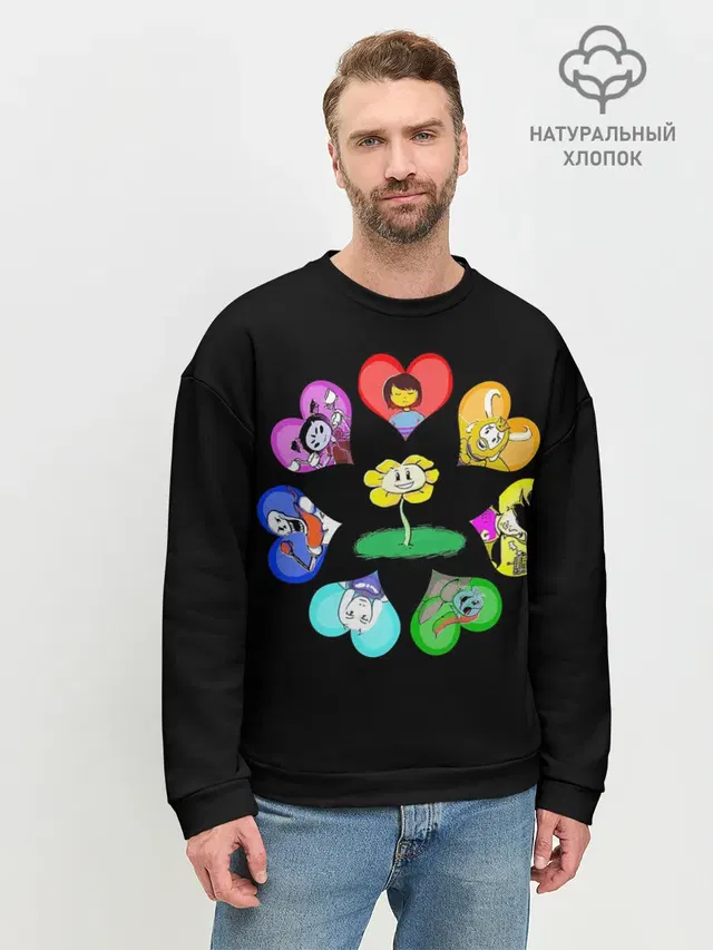 Мужской свитшот базовый с принтом «Flowey»