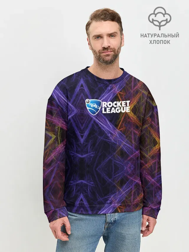 Мужской свитшот базовый с принтом «Rocket League»