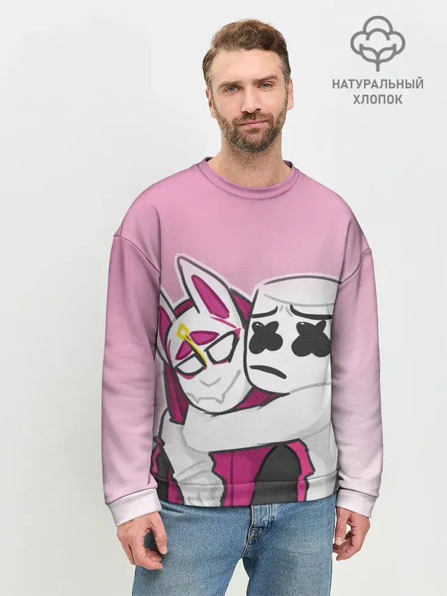 Мужской свитшот базовый с принтом «Marshmello — Fortnite Marshmello»