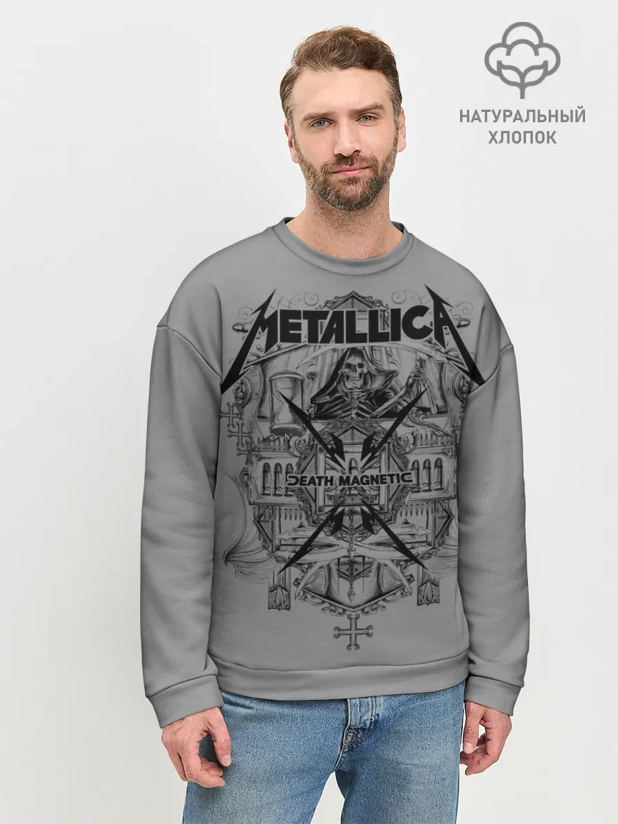 Мужской свитшот базовый с принтом «Metallica», вид спереди