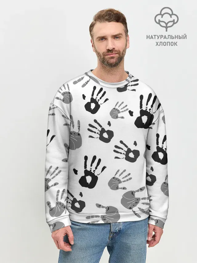 Мужской свитшот базовый с принтом «Hands»