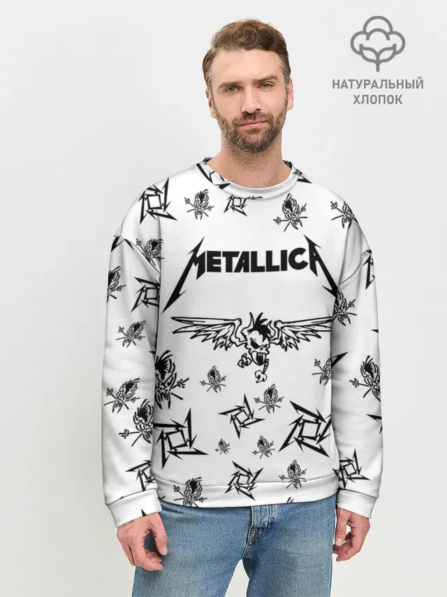 Мужской свитшот базовый с принтом «Metallica»