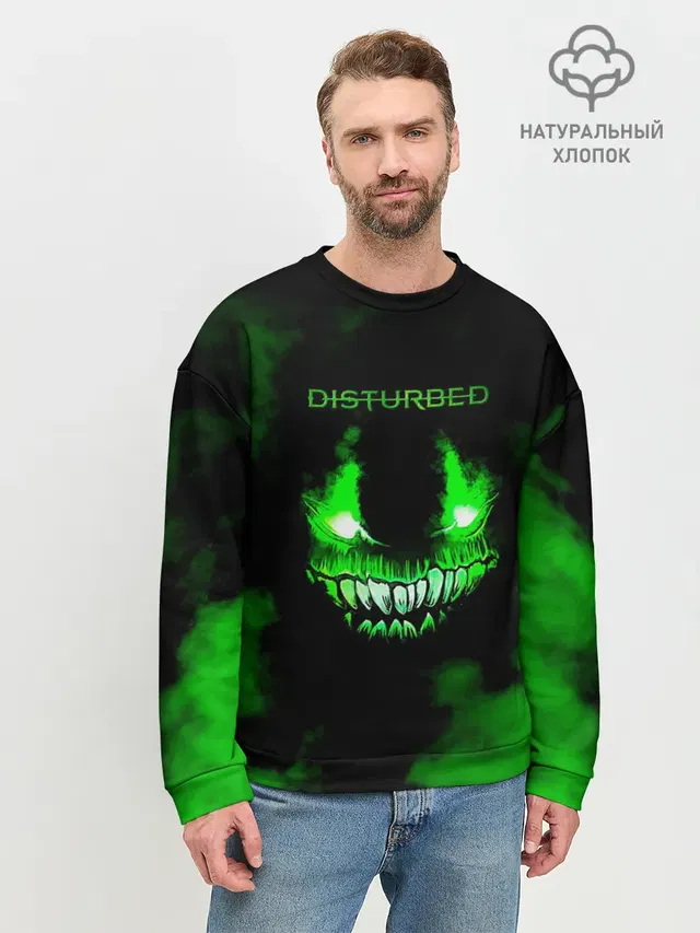 Мужской свитшот базовый с принтом «Disturbed»