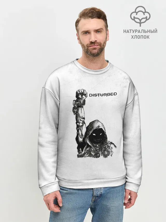 Мужской свитшот базовый с принтом «Disturbed»