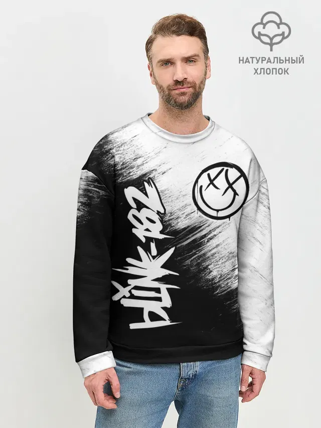 Мужской свитшот базовый с принтом «Blink 182»