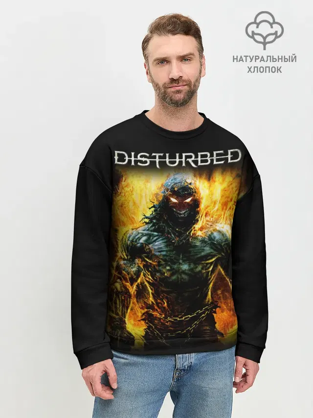 Мужской свитшот базовый с принтом «Disturbed»