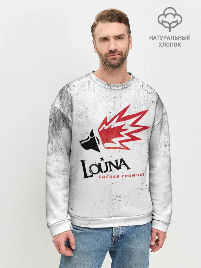 Мужской свитшот базовый с принтом «Louna»