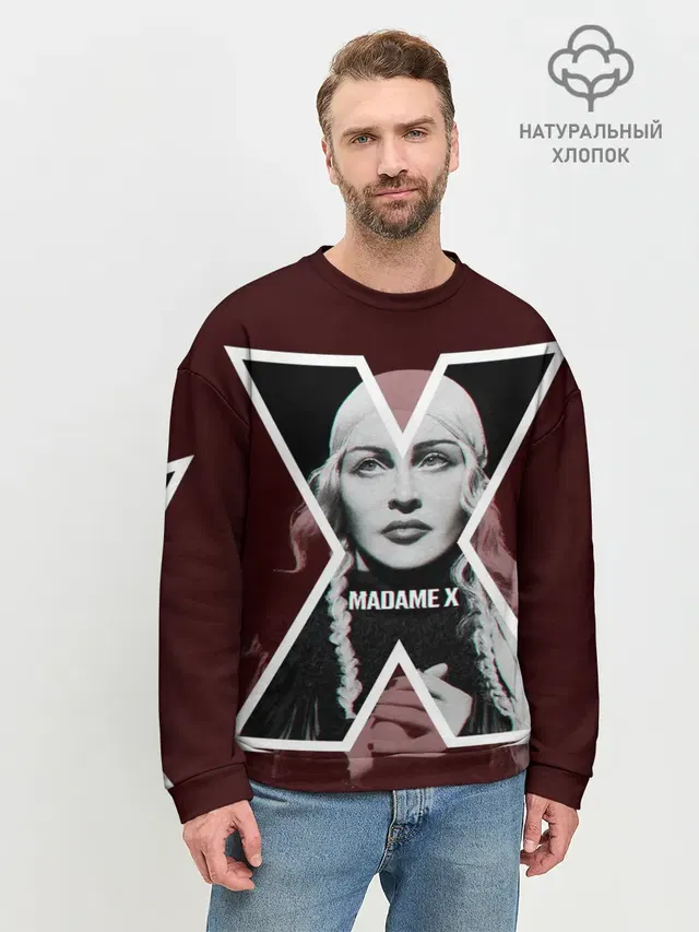 Мужской свитшот базовый с принтом «Поп музыка и R&B — MADAMEX»