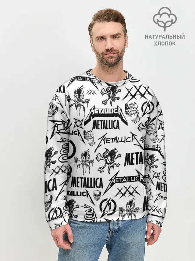 Мужской свитшот базовый с принтом «Metallica — METALLICA LOGOBOMBING»