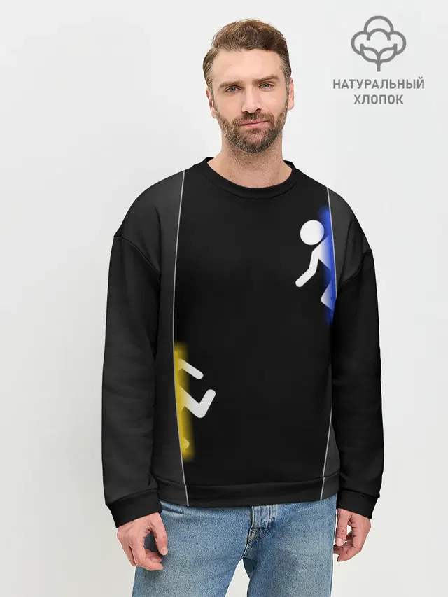 Мужской свитшот базовый с принтом «Stick figure»