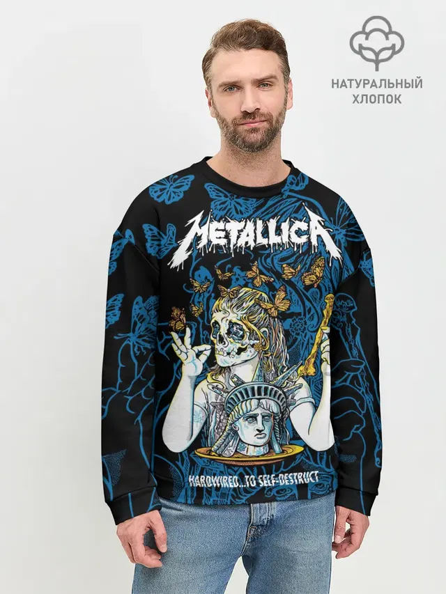 Мужской свитшот базовый с принтом «Metallica»