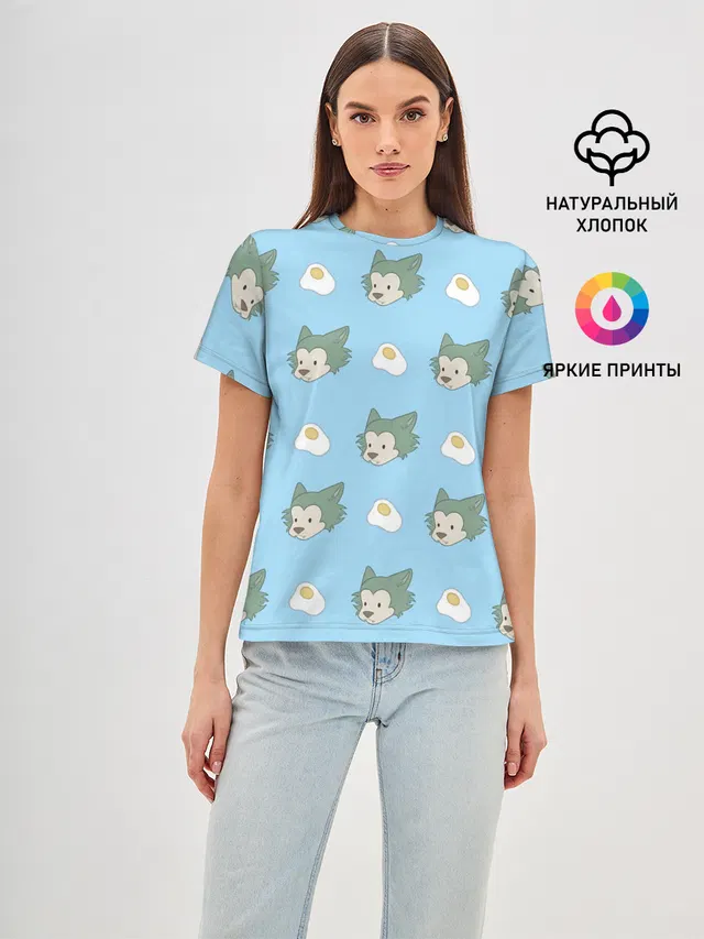 Женская базовая футболка с принтом «Beastars — Legosi pattern»