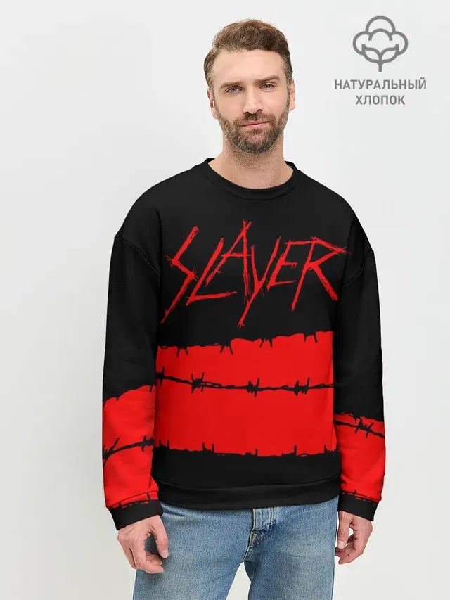 Мужской свитшот базовый с принтом «Slayer»