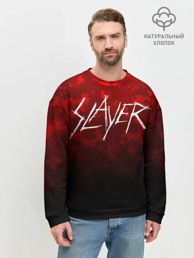 Мужской свитшот базовый с принтом «Slayer»